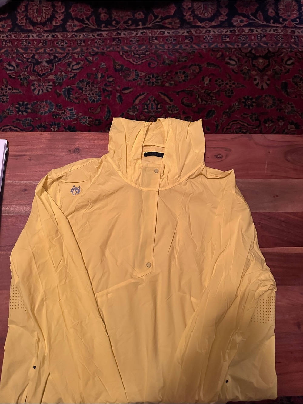 Greyson Yellow Hooded Rain Jacket with Fox Logo